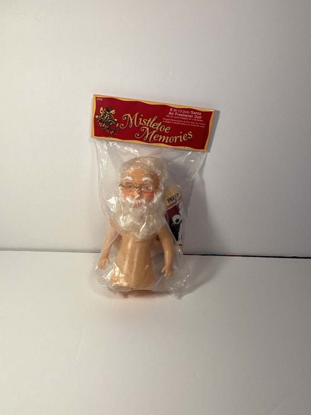 Vintage Fibre-Craft Mistletoe Memories 6 in Santa Air Freshener Doll